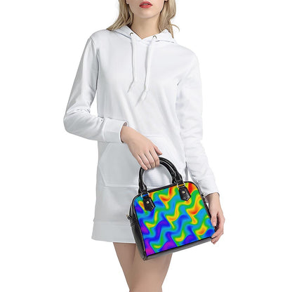 Rainbow Psychedelic Trippy Print Shoulder Handbag