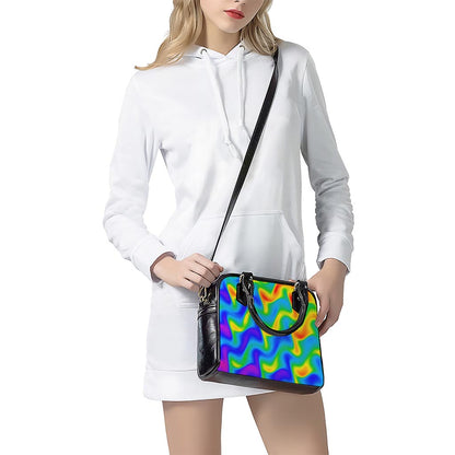 Rainbow Psychedelic Trippy Print Shoulder Handbag
