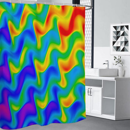 Rainbow Psychedelic Trippy Print Shower Curtain