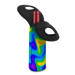 Rainbow Psychedelic Trippy Print Single Neoprene Wine Tote