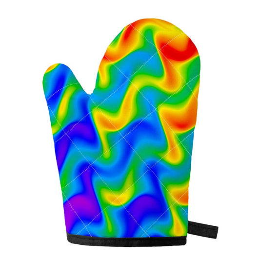 Rainbow Psychedelic Trippy Print Single Oven Mitt