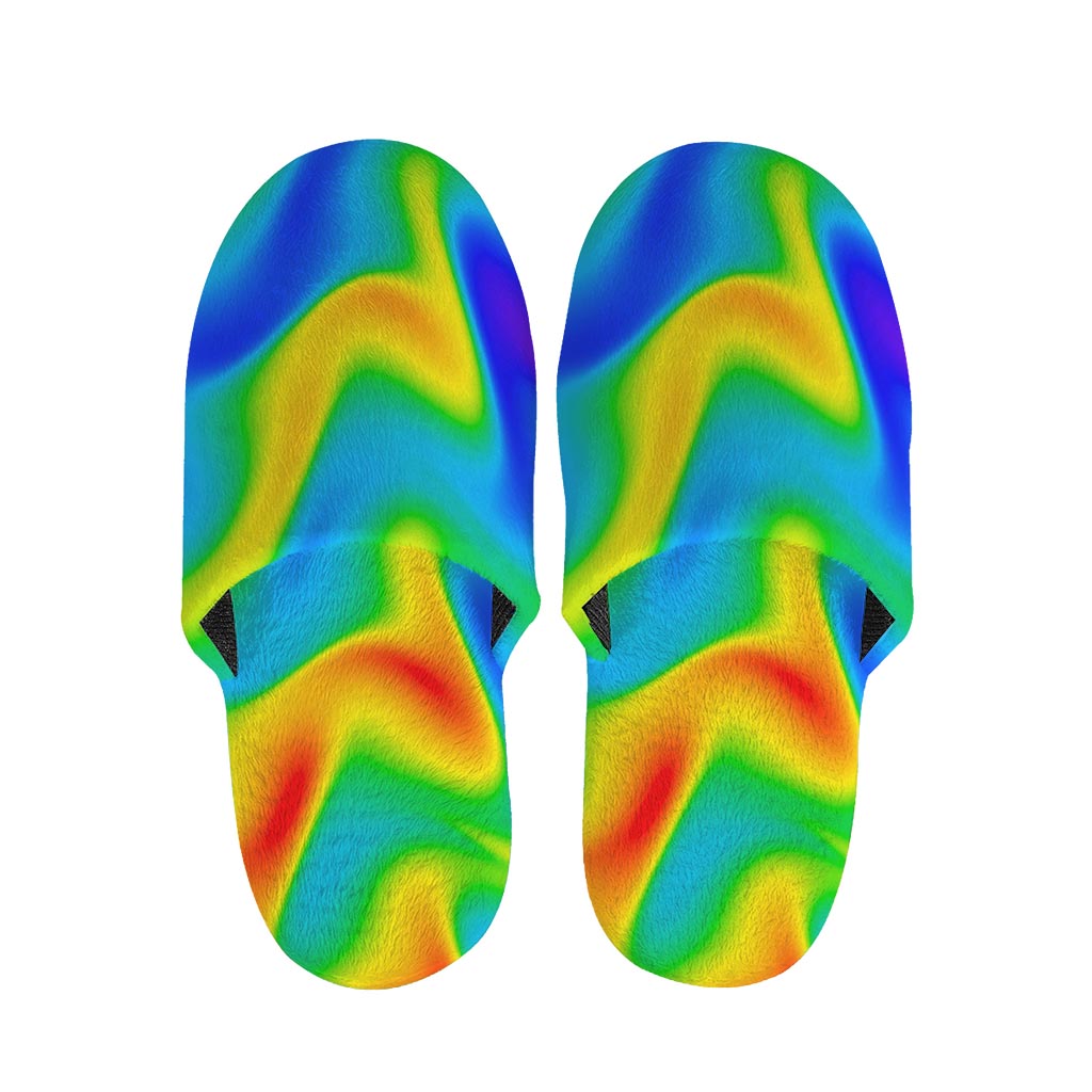 Rainbow Psychedelic Trippy Print Slippers