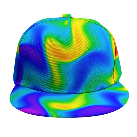 Rainbow Psychedelic Trippy Print Snapback Cap