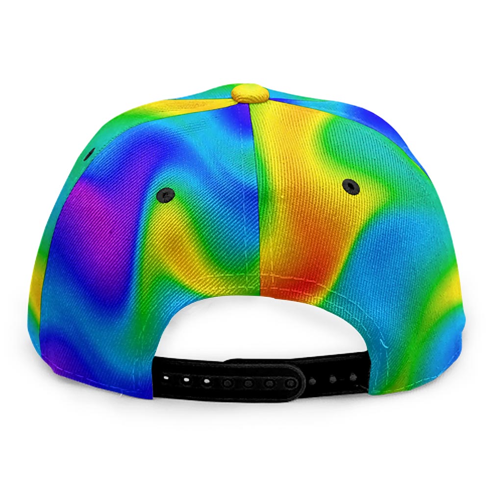 Rainbow Psychedelic Trippy Print Snapback Cap