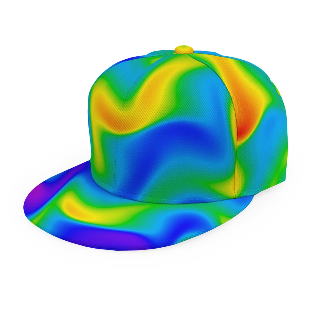 Rainbow Psychedelic Trippy Print Snapback Cap