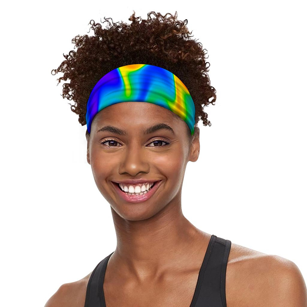 Rainbow Psychedelic Trippy Print Sports Headband