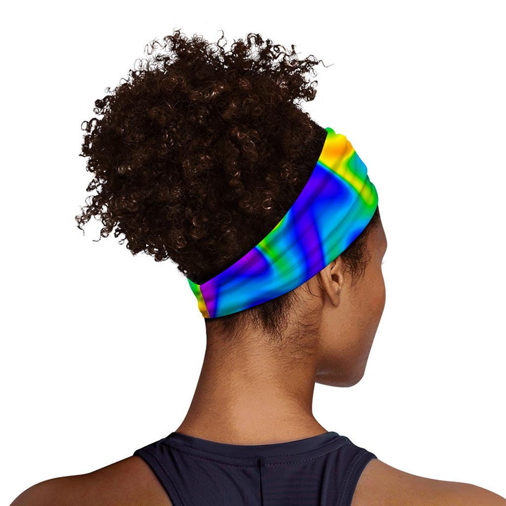 Rainbow Psychedelic Trippy Print Sports Headband