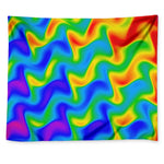 Rainbow Psychedelic Trippy Print Tapestry