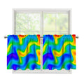 Rainbow Psychedelic Trippy Print Tier Curtains