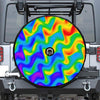 Rainbow Psychedelic Trippy Print Tire Cover With Camera Hole