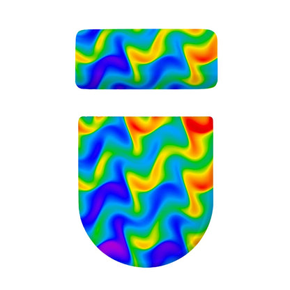Rainbow Psychedelic Trippy Print Toilet Lid And Tank Cover Set