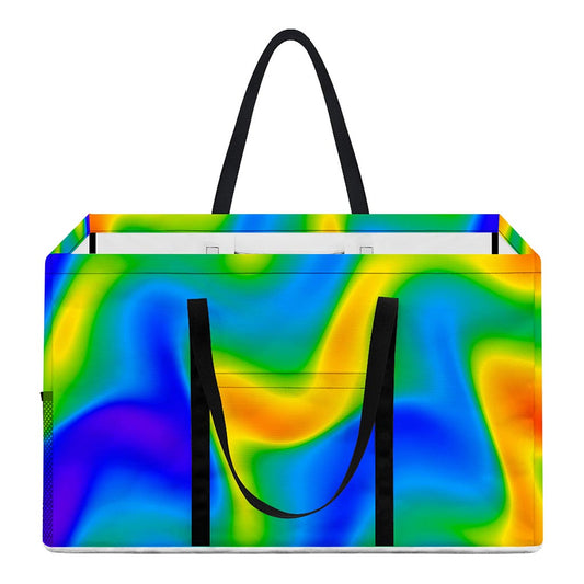Rainbow Psychedelic Trippy Print Utility Tote Bag