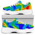 Rainbow Psychedelic Trippy Print White Chunky Shoes