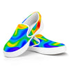 Rainbow Psychedelic Trippy Print White Slip On Sneakers