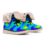 Rainbow Psychedelic Trippy Print Winter Boots