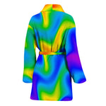 Rainbow Psychedelic Trippy Print Women's Bathrobe