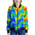 Rainbow Psychedelic Trippy Print Women's Bomber Jacket