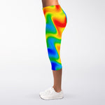 Rainbow Psychedelic Trippy Print Women's Capri Leggings