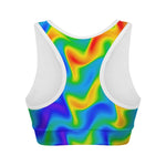 Rainbow Psychedelic Trippy Print Women's Sports Bra