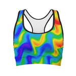 Rainbow Psychedelic Trippy Print Women's Sports Bra