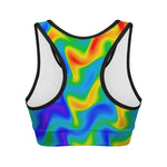 Rainbow Psychedelic Trippy Print Women's Sports Bra