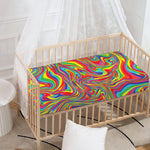 Rainbow Rave Print Baby Crib Sheet