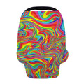 Rainbow Rave Print Baby Seat Cover