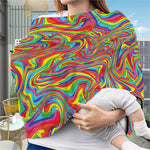 Rainbow Rave Print Baby Seat Cover