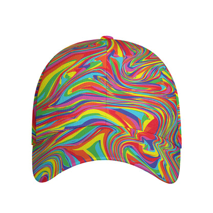 Rainbow Rave Print Baseball Cap