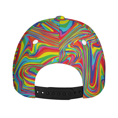 Rainbow Rave Print Baseball Cap