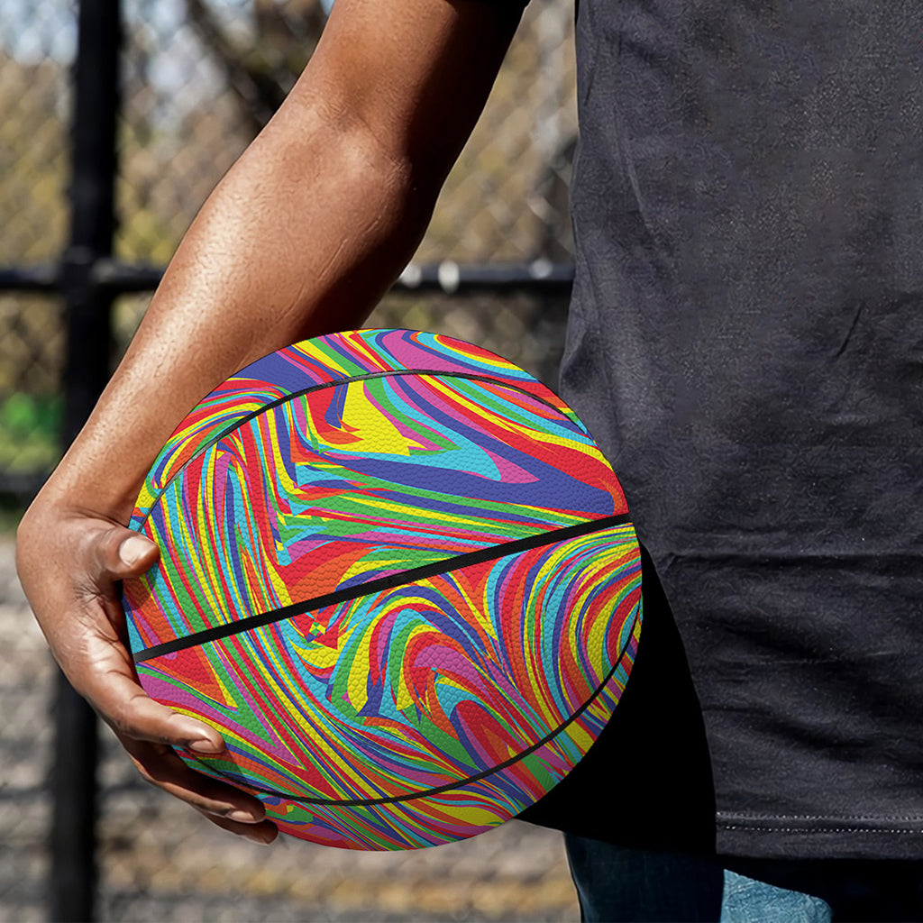 Rainbow Rave Print Basketball