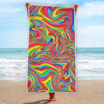 Rainbow Rave Print Beach Towel