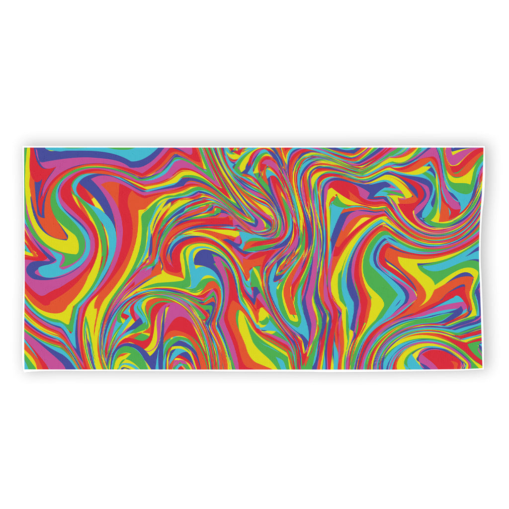 Rainbow Rave Print Beach Towel
