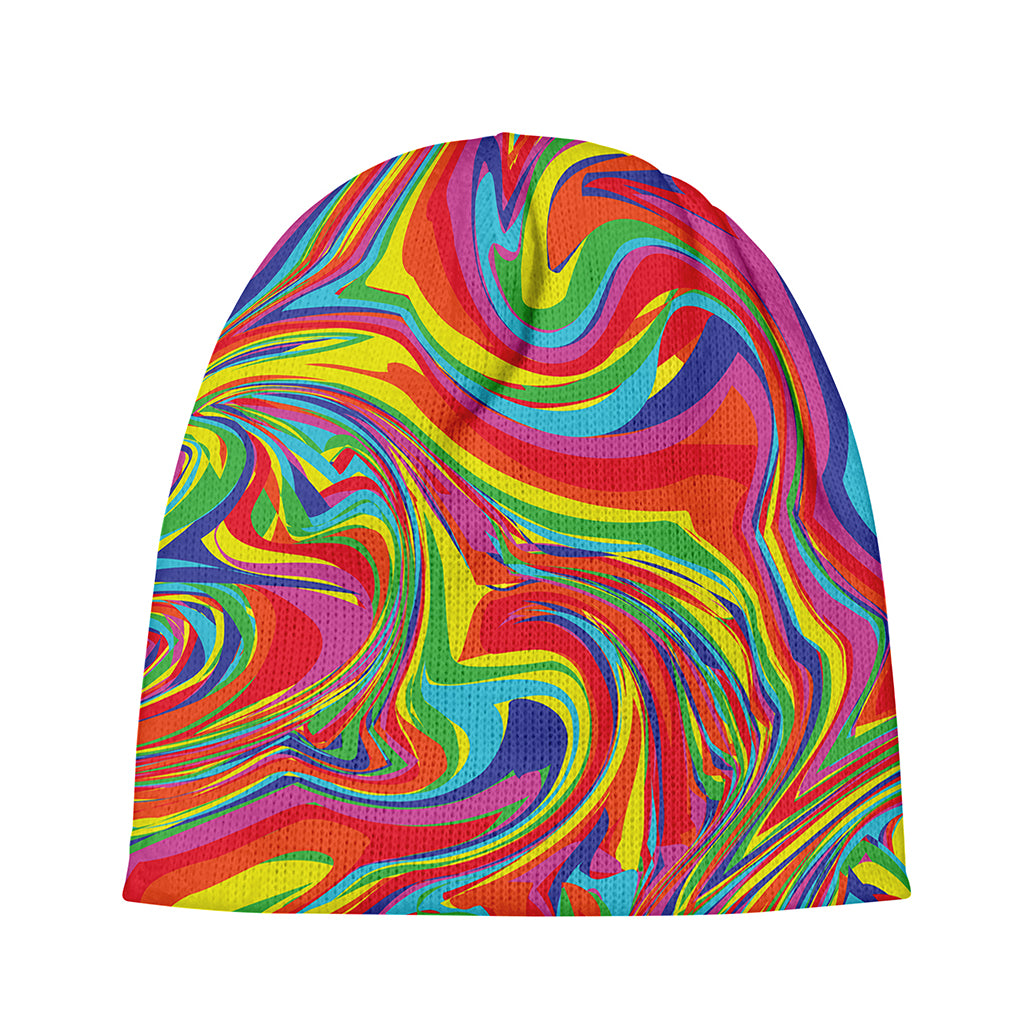 Rainbow Rave Print Beanie