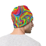 Rainbow Rave Print Beanie