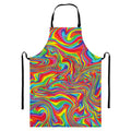 Rainbow Rave Print Bib Apron With Pocket
