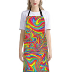 Rainbow Rave Print Bib Apron With Pocket