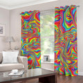 Rainbow Rave Print Dimout Grommet Curtains