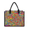 Rainbow Rave Print Canvas Tote Bag