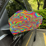 Rainbow Rave Print Car Side Mirror Covers
