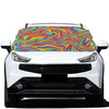 Rainbow Rave Print Car Windshield Snow Cover