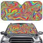 Rainbow Rave Print Car Windshield Sun Shade