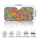 Rainbow Rave Print Car Windshield Sun Shade