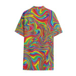 Rainbow Rave Print Cotton Hawaiian Shirt