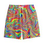 Rainbow Rave Print Cotton Shorts