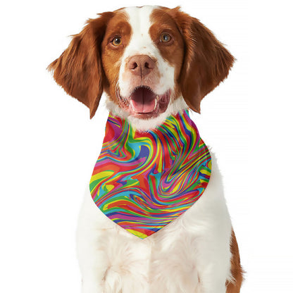 Rainbow Rave Print Dog Bandana