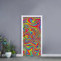 Rainbow Rave Print Door Sticker