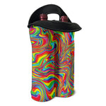 Rainbow Rave Print Double Neoprene Wine Tote