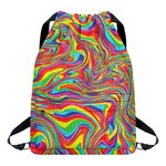 Rainbow Rave Print Drawstring Backpack