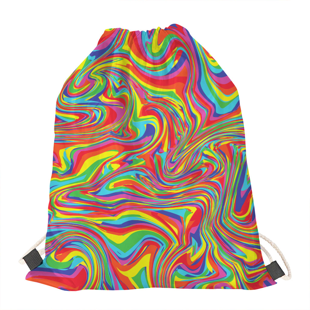 Rainbow Rave Print Drawstring Bag